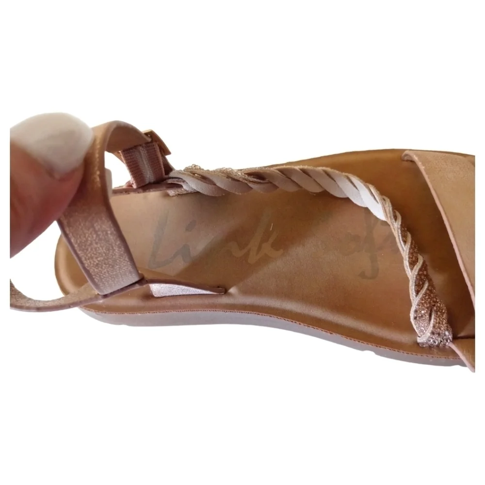 🪷 Link Soft Little Girls Rose Gold Sandals. Size 1